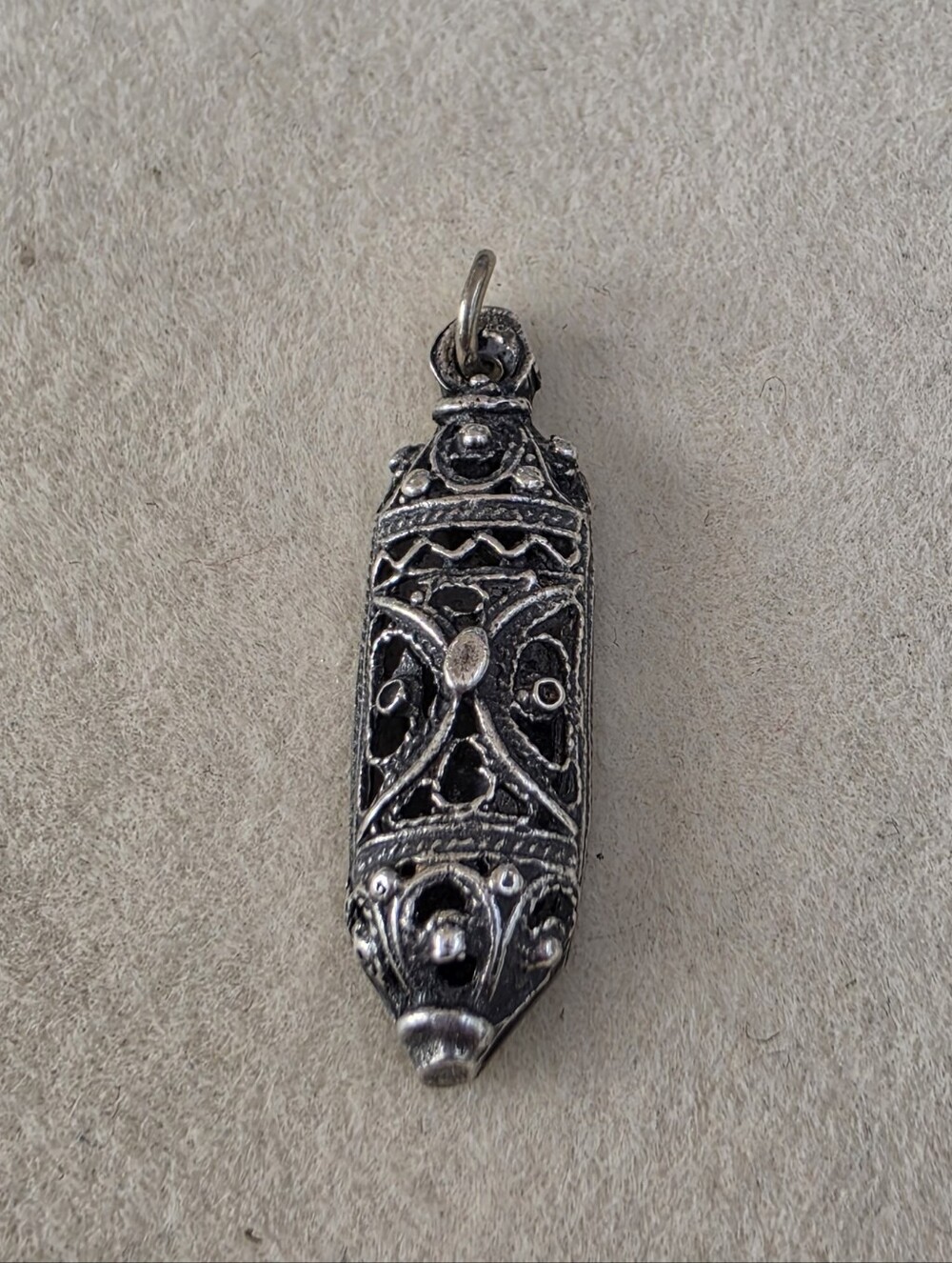 Vintage 925 Sterling Silver Ornate Filigree Pendant Charm • 1.66g